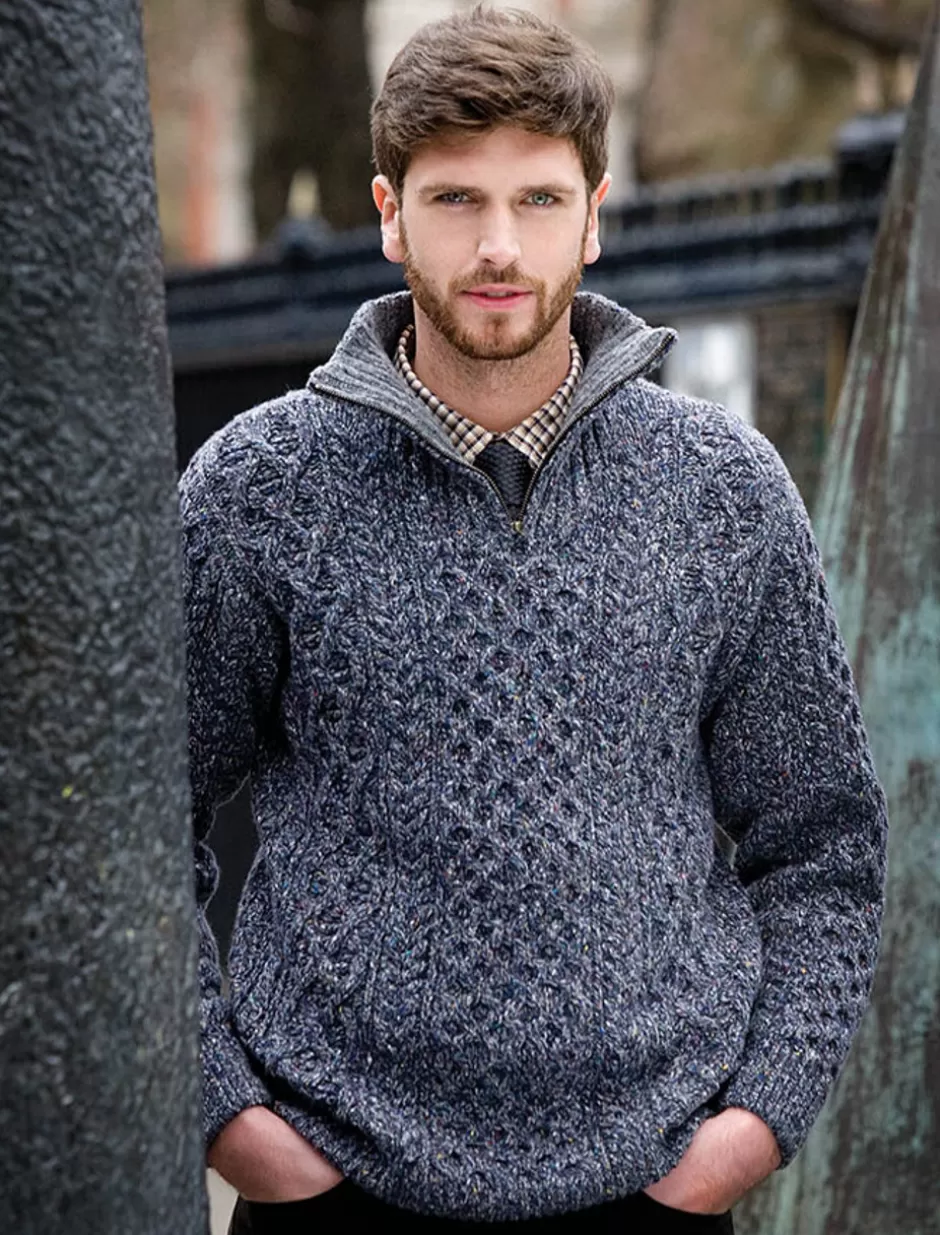 Sweaters<Glenaran Wool Cashmere Aran Troyer Sweater