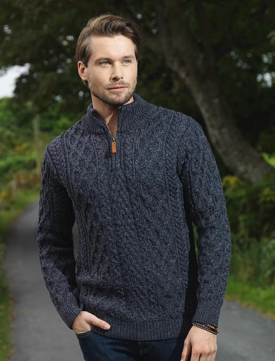 Sweaters<Glenaran Zip-Neck Aran Sweater